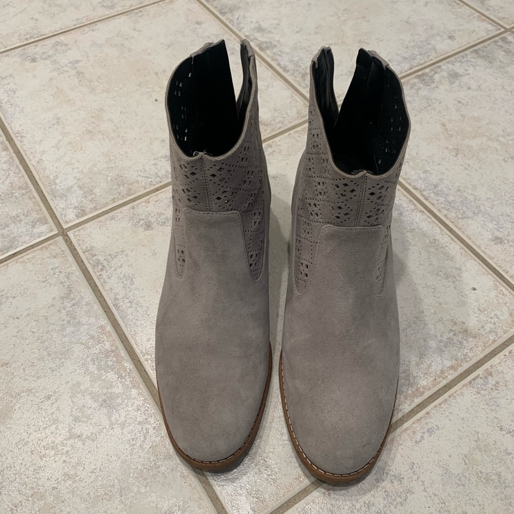 Gray Suede Ankle Boots
